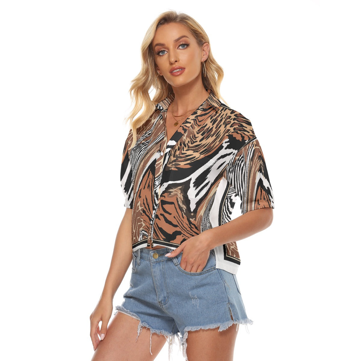 All-Over Print Women's V-neck Shirts