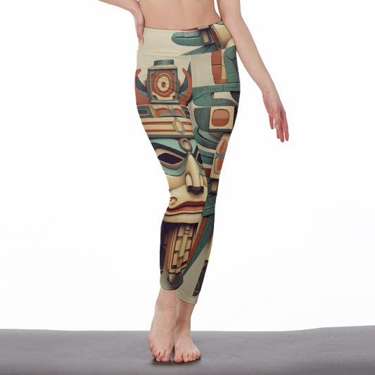 All-Over Print Women's High Waist Leggings | Side Stitch Closure