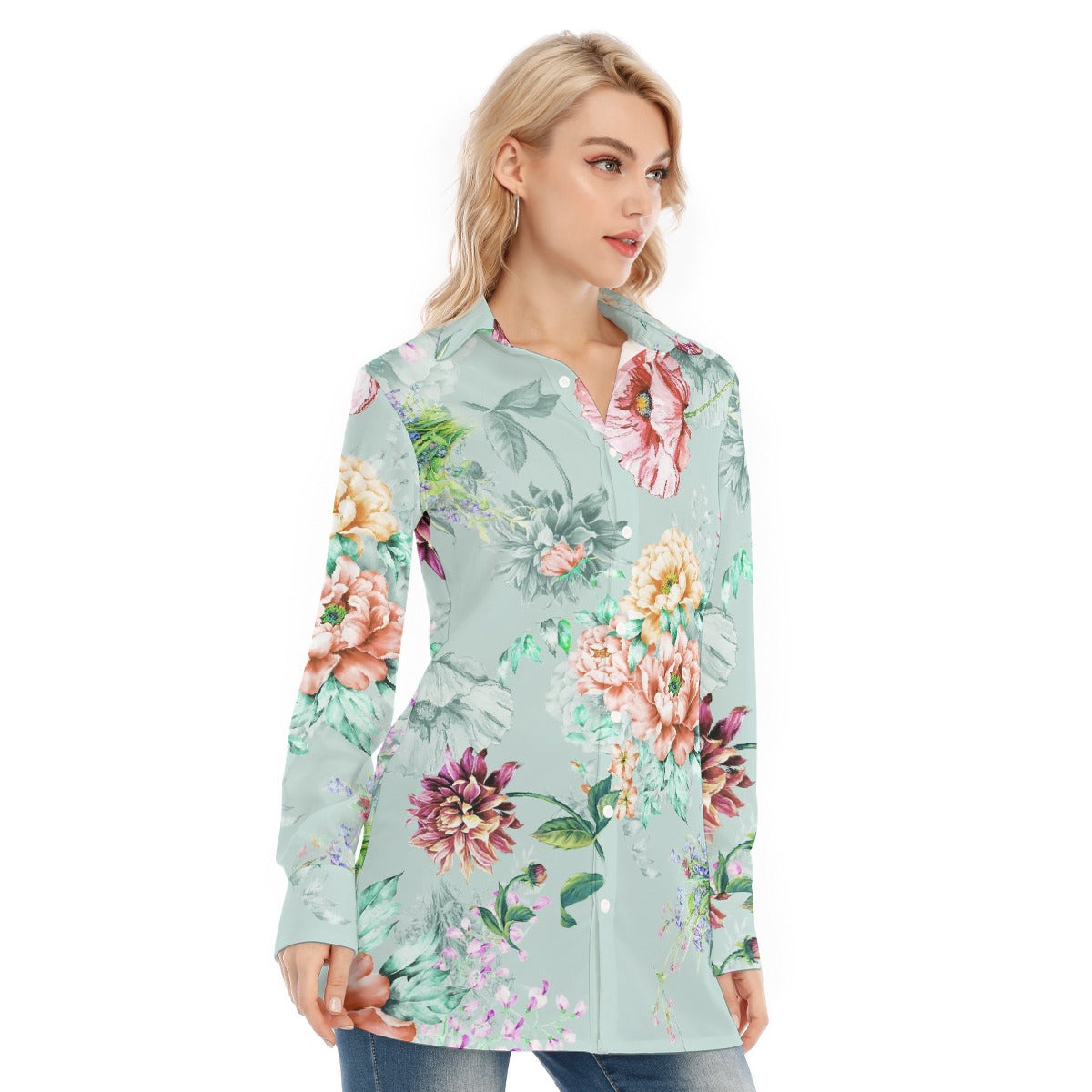 All-Over Print Women's Long Shirt