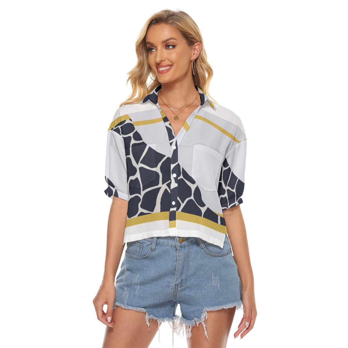 All-Over Print Women's V-neck Shirts