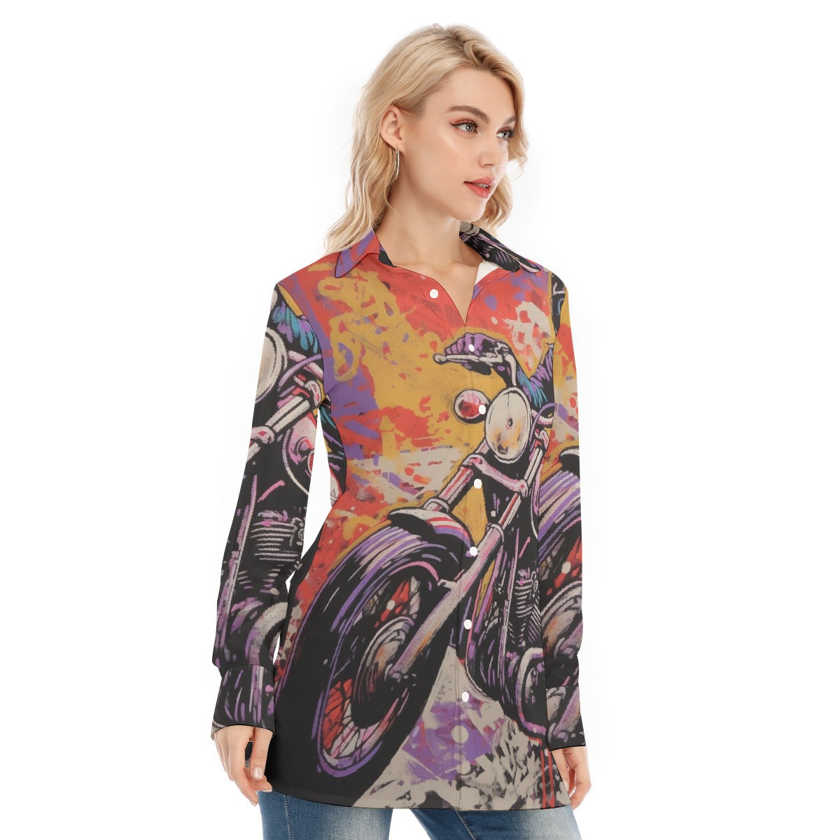 All-Over Print Women's Long Shirt