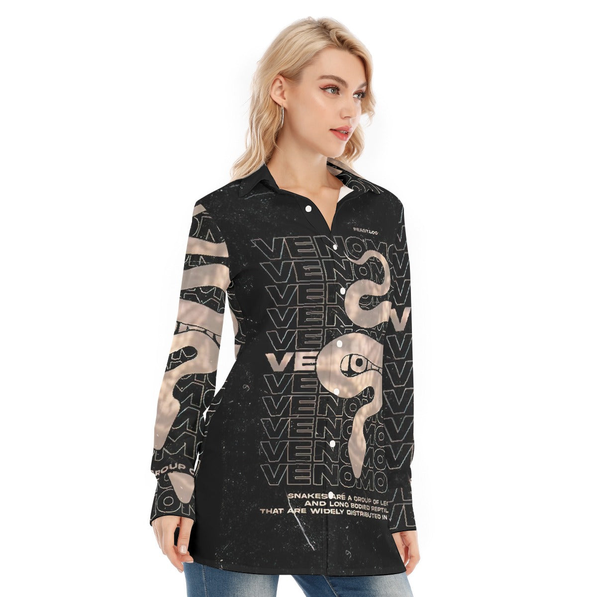 All-Over Print Women's Long Shirt