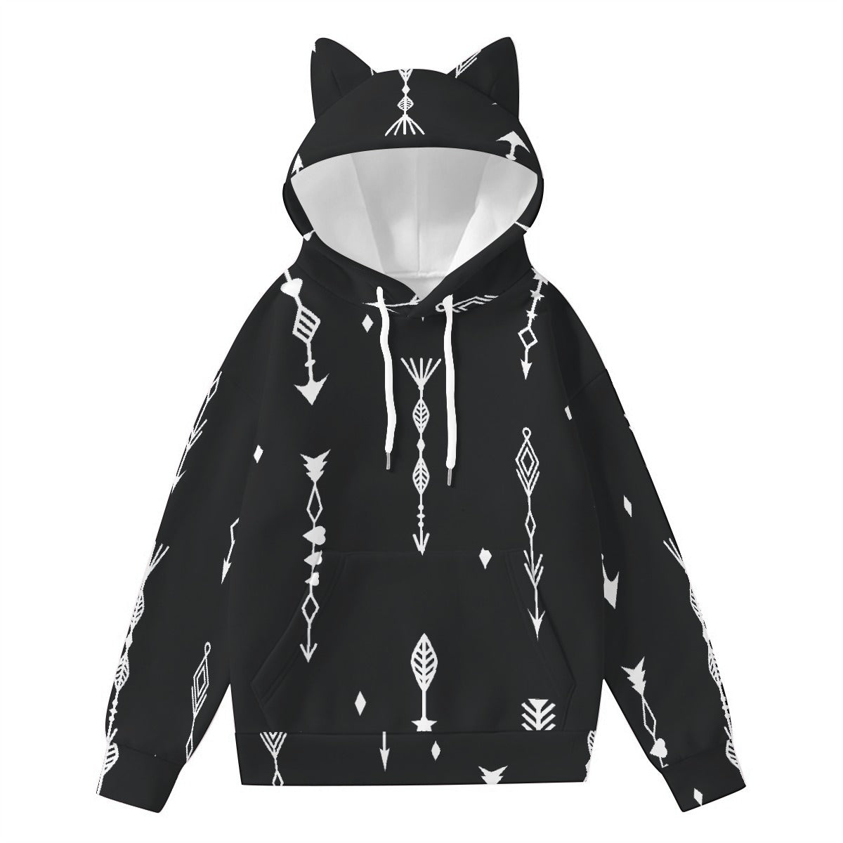 All-Over Print Women’s Hoodie With Decorative Ears