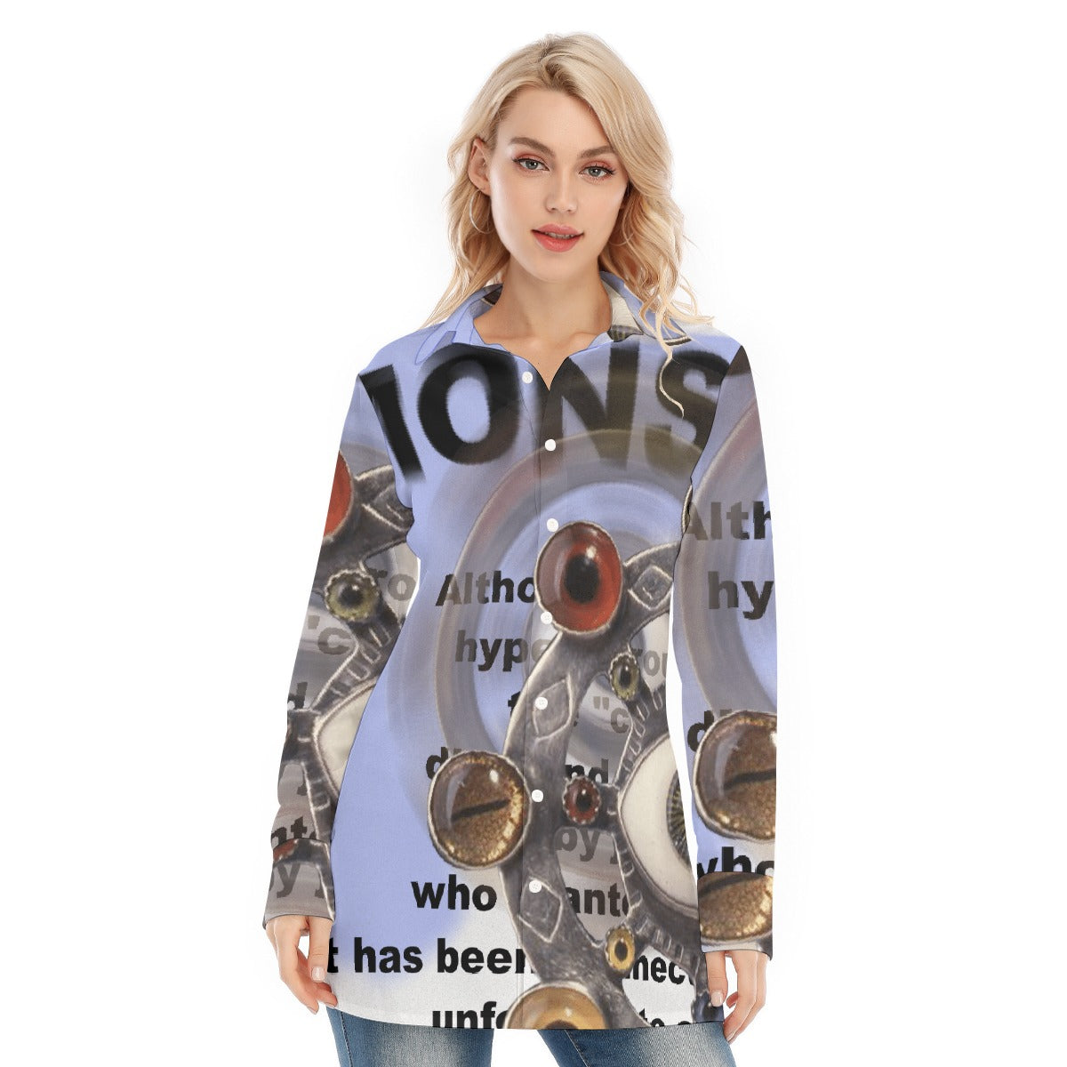 All-Over Print Women's Long Shirt