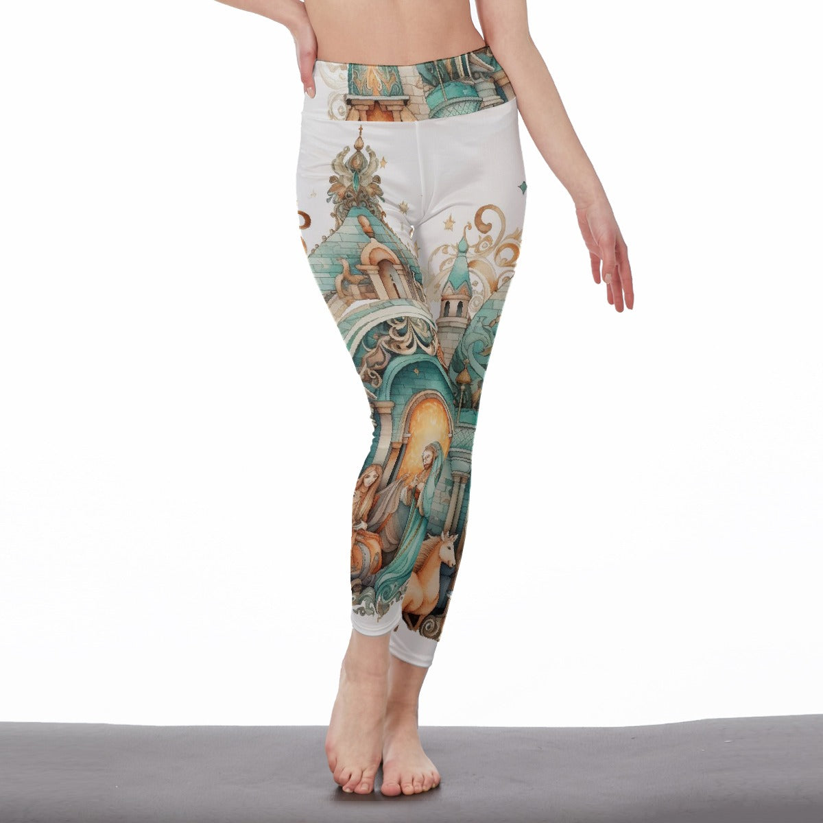 All-Over Print Women's High Waist Leggings | Side Stitch Closure