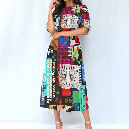 All-Over Print Women's Elastic Waist Dress