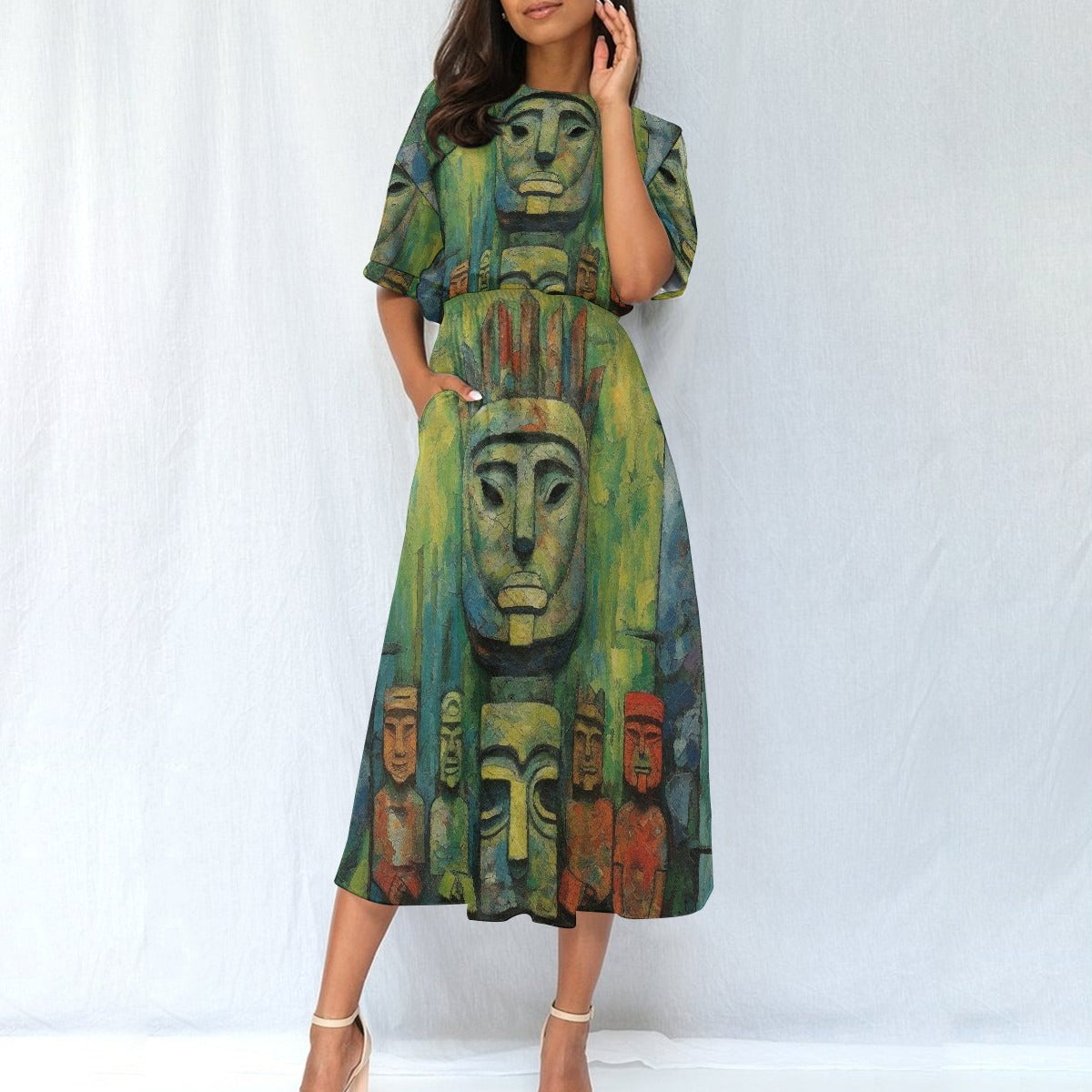 All-Over Print Women's Elastic Waist Dress