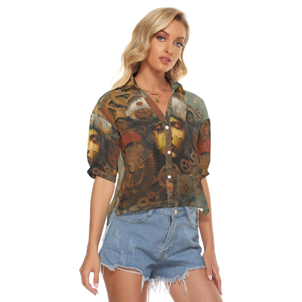 All-Over Print Women's V-neck Shirts