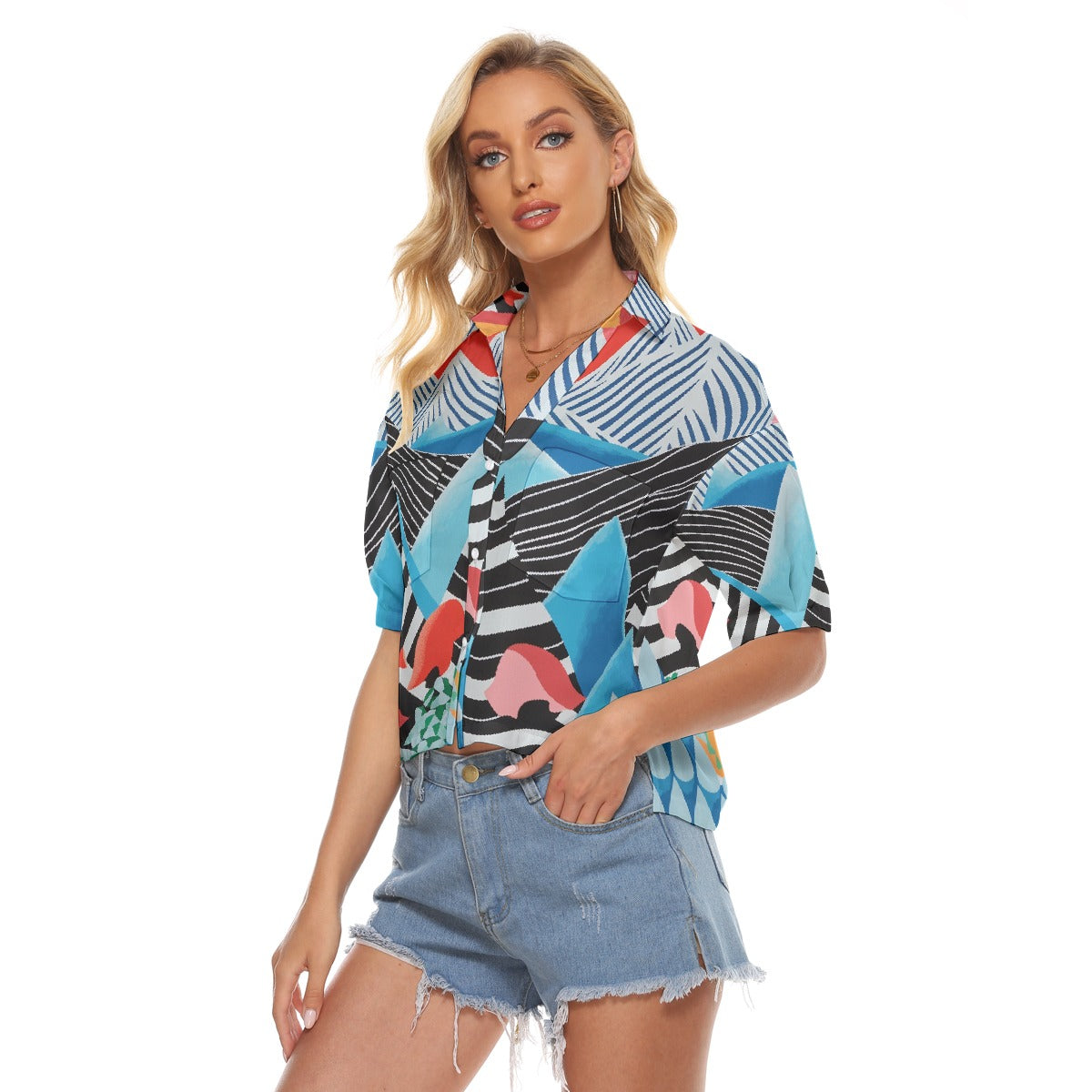 All-Over Print Women's V-neck Shirts