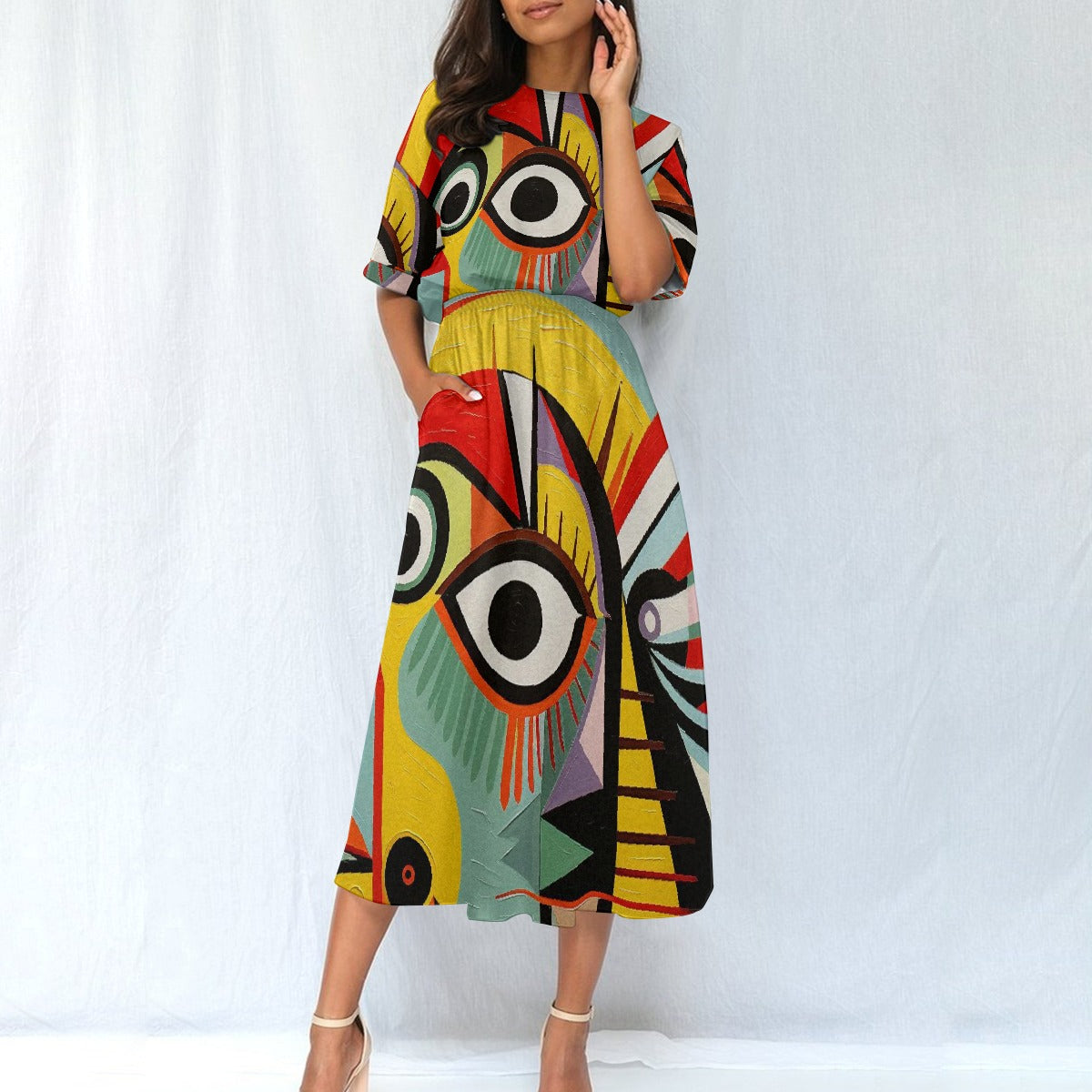 All-Over Print Women's Elastic Waist Dress