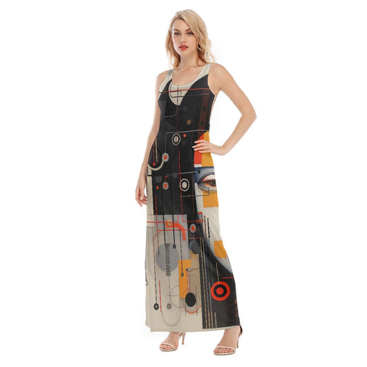 All-Over Print Women's Vest Dress | Length To Ankle