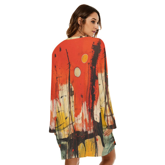 All-Over Print  Women's Loose Crew Neck Dress