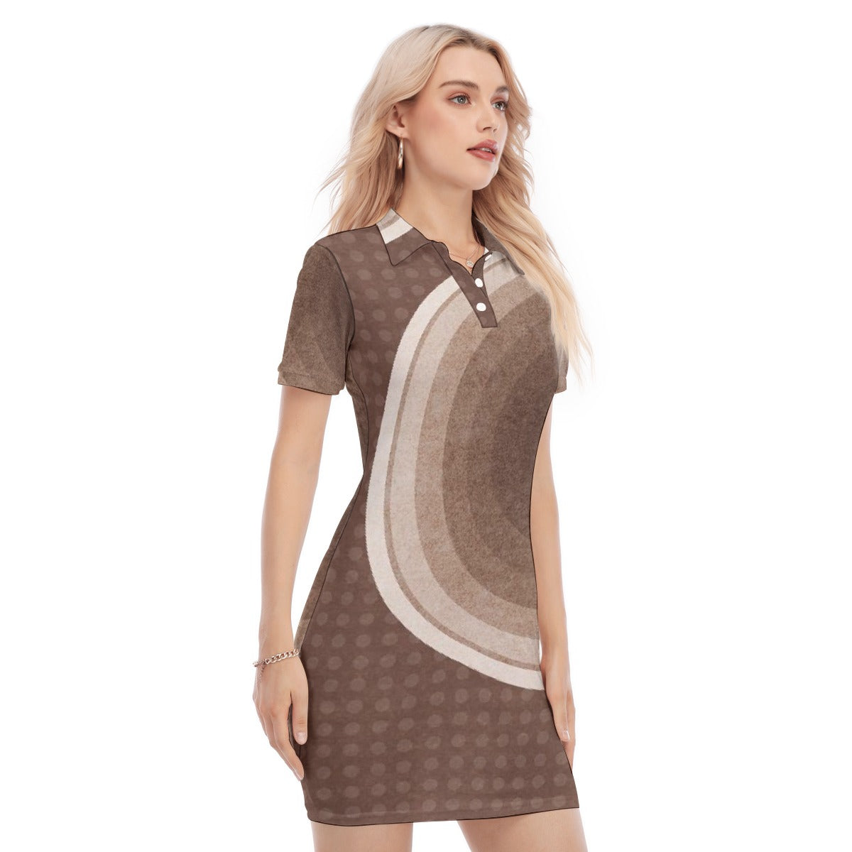 All-Over Print Women's Polo Collar Dress