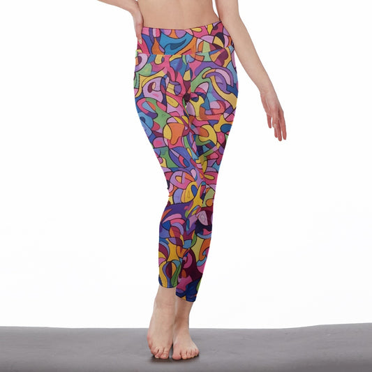 All-Over Print Women's High Waist Leggings | Side Stitch Closure