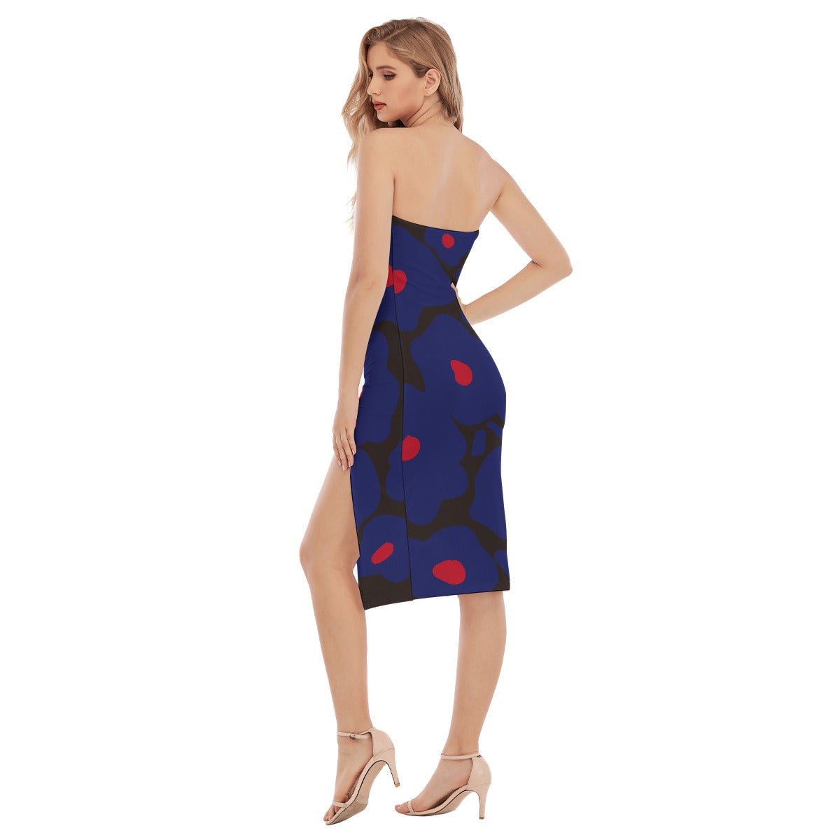 All-Over Print Women's Side Split Tube Top Dress