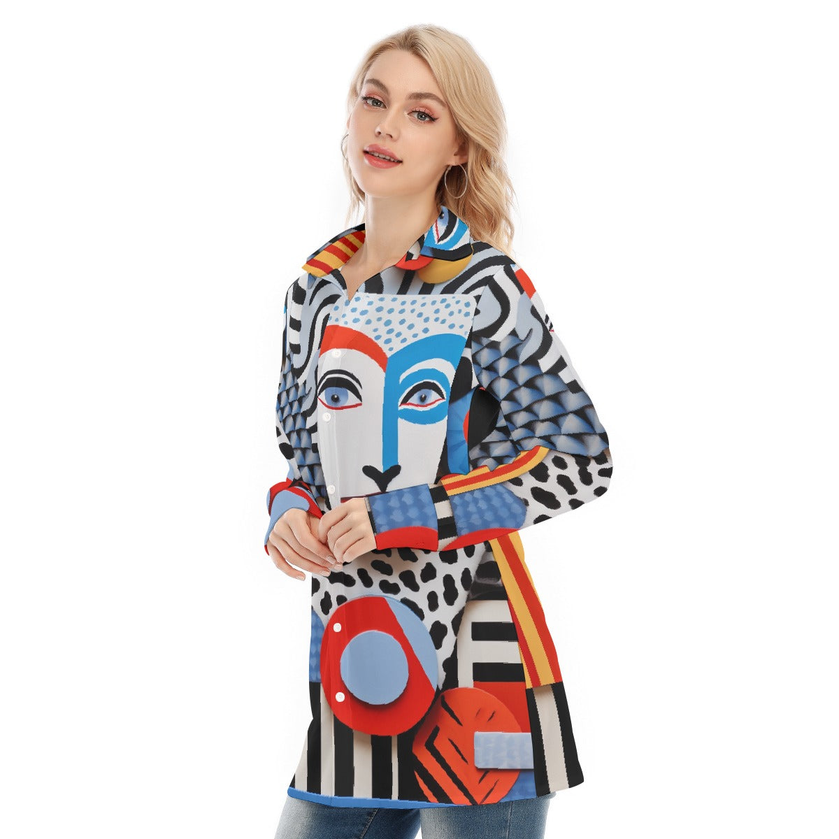 All-Over Print Women's Long Shirt