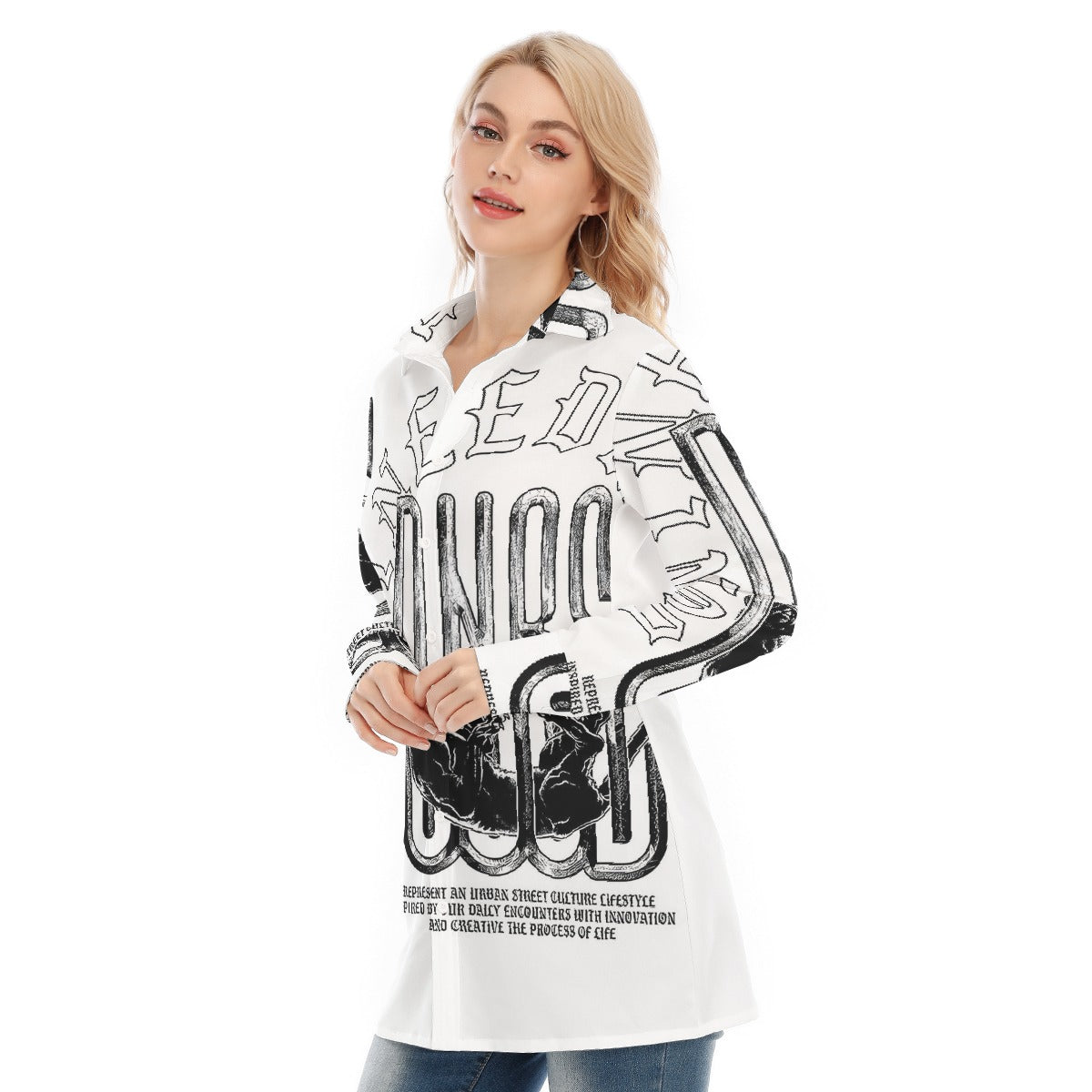 All-Over Print Women's Long Shirt