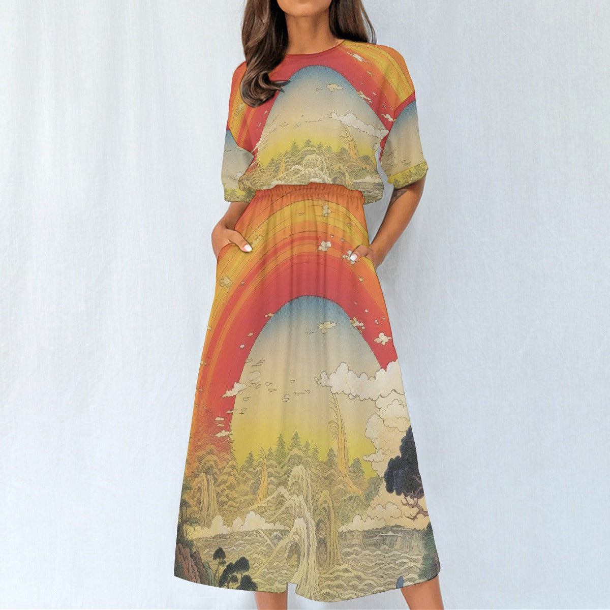 All-Over Print Women's Elastic Waist Dress