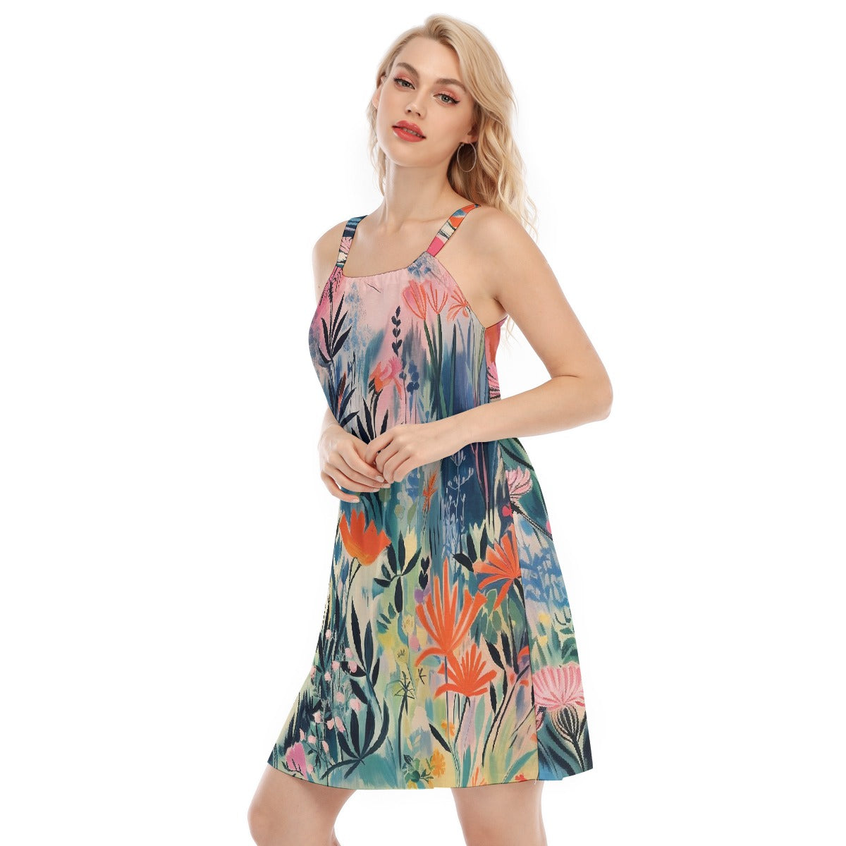 All-Over Print Women's O-neck Cami Dress