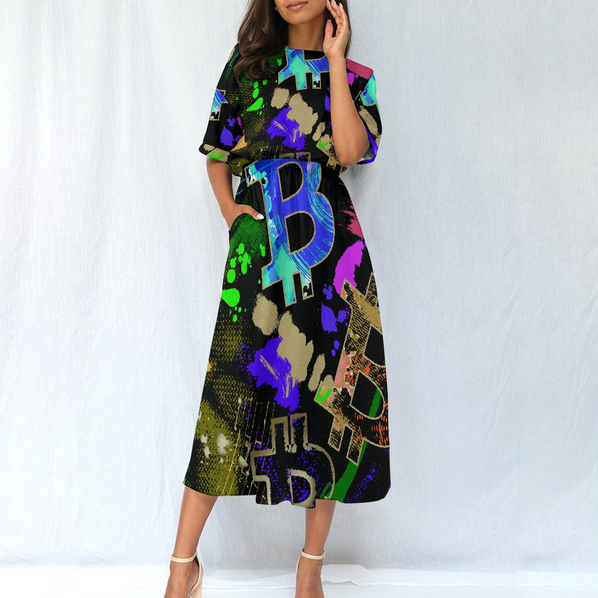 All-Over Print Women's Elastic Waist Dress