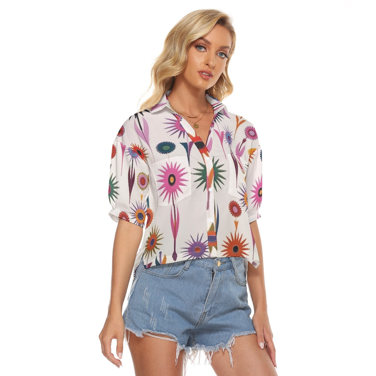 All-Over Print Women's V-neck Shirts