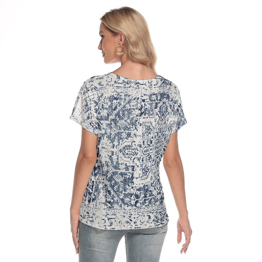 All-Over Print Women's Loose V-neck Short Sleeve T-shirt