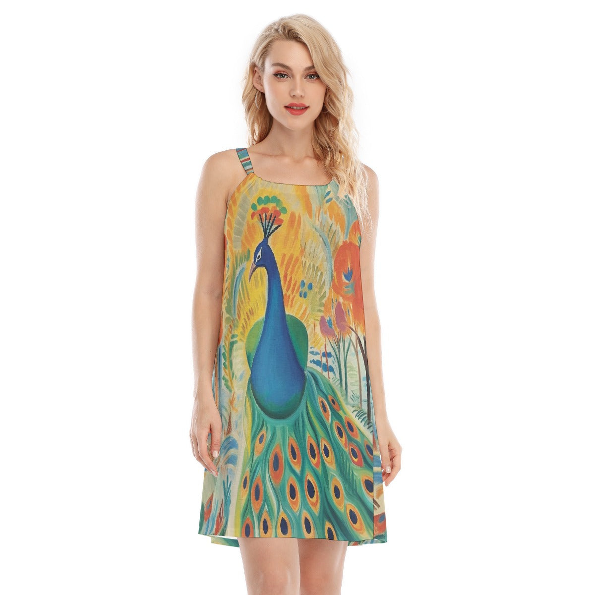 All-Over Print Women's O-neck Cami Dress