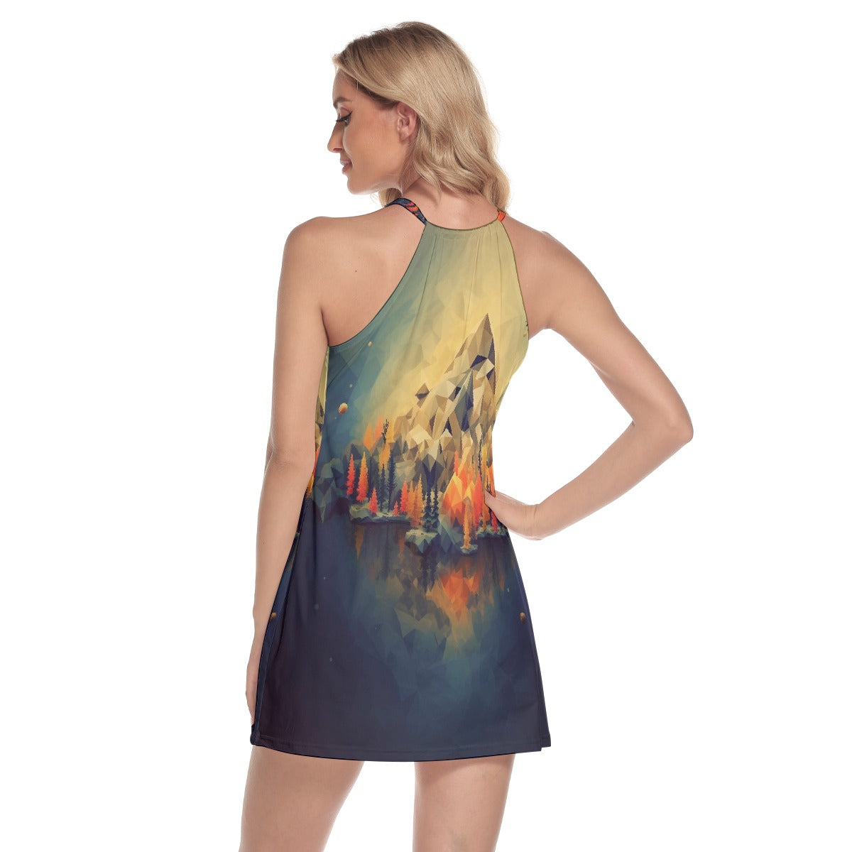 All-Over Print Women's Round Neck Above Knee Dress