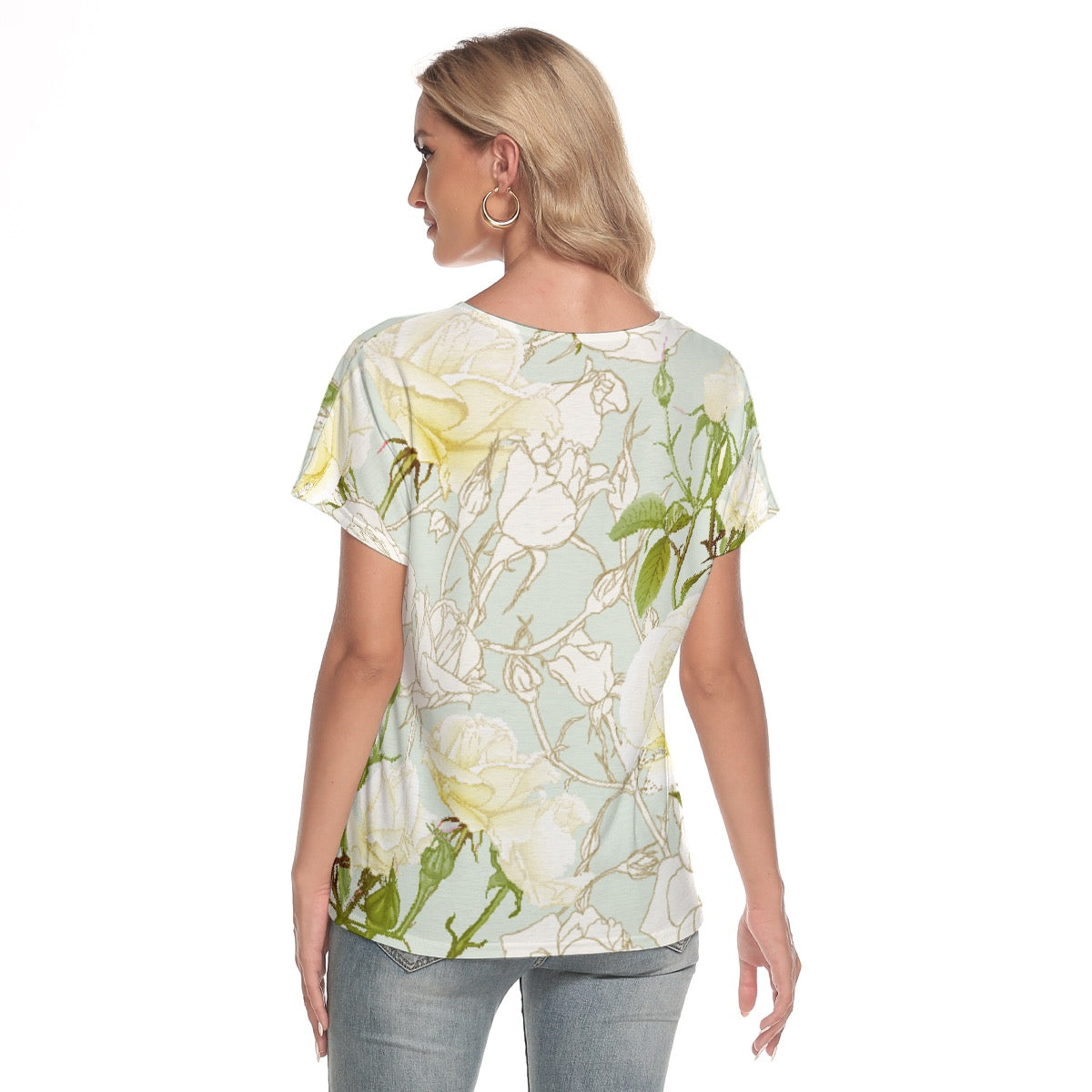 All-Over Print Women's Loose V-neck Short Sleeve T-shirt