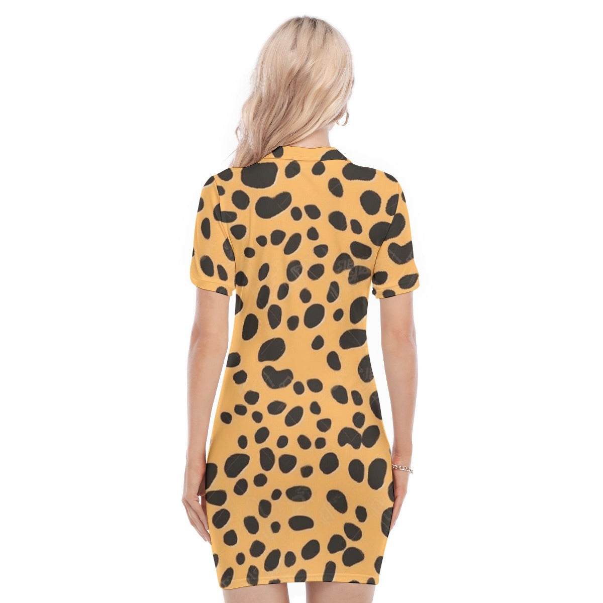 All-Over Print Women's Polo Collar Dress