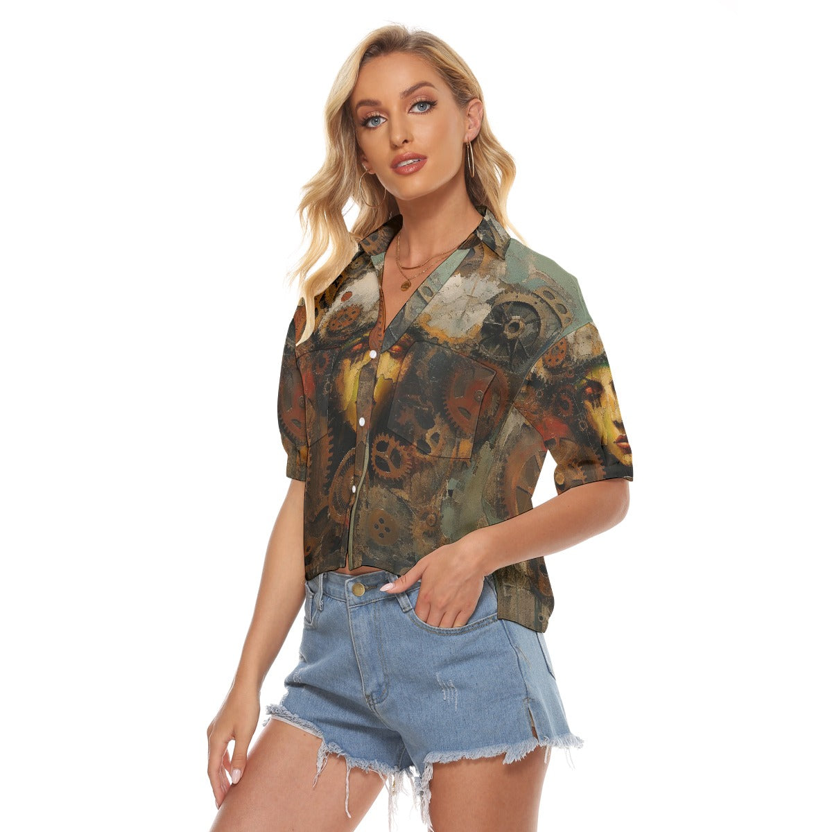 All-Over Print Women's V-neck Shirts