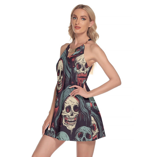 All-Over Print Women's Round Neck Above Knee Dress