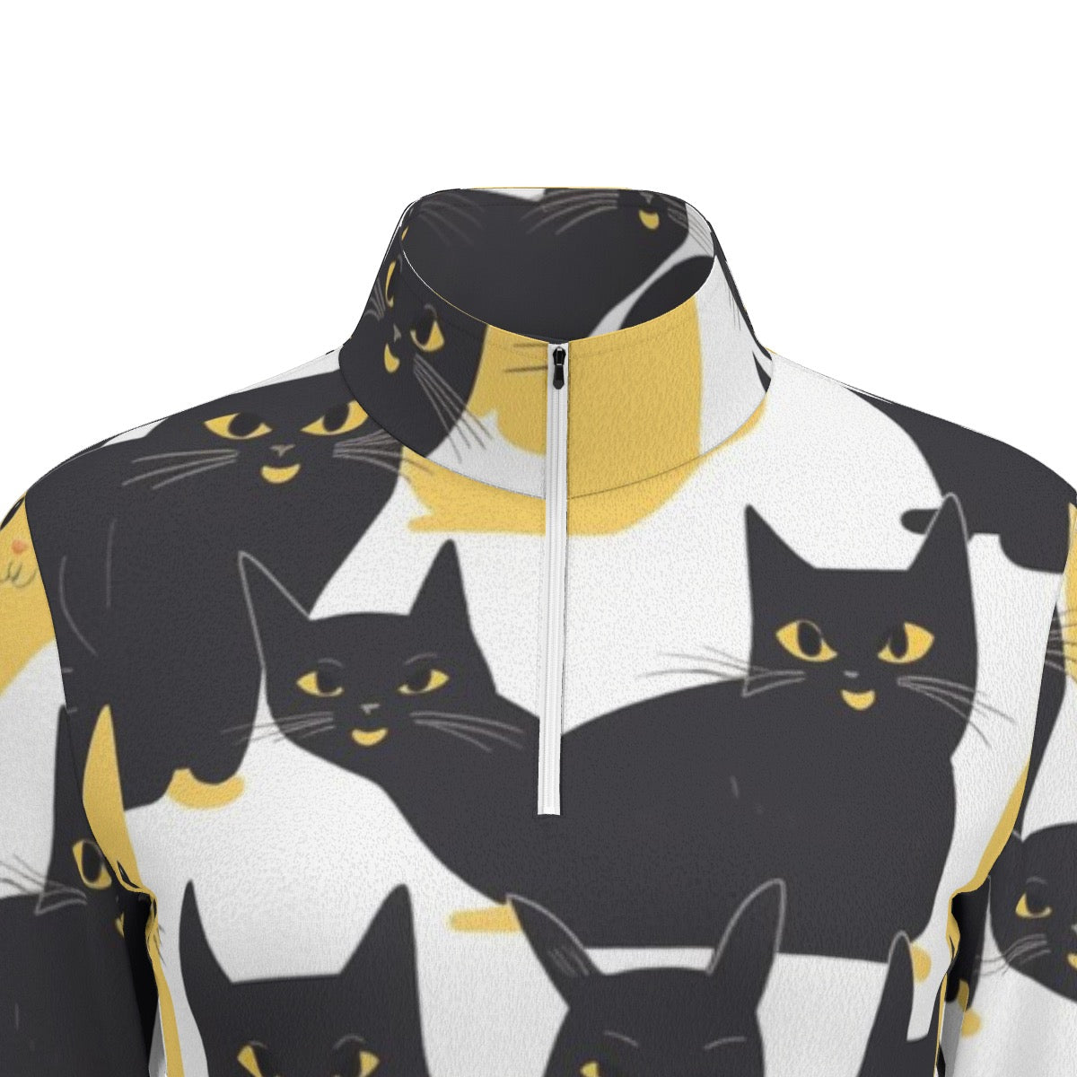 All-Over Print Women's Sports Collar Jersey With Long Sleeve