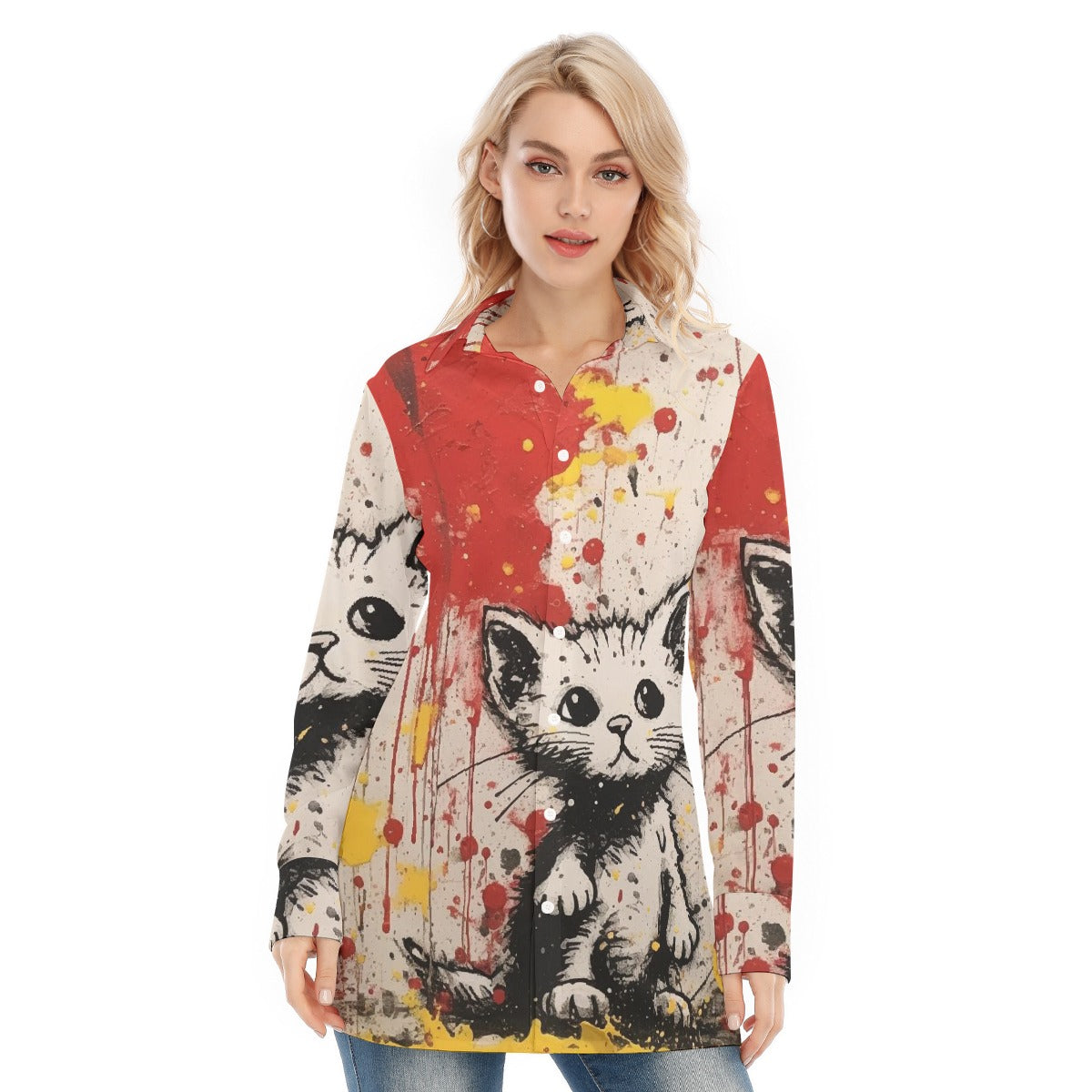 All-Over Print Women's Long Shirt