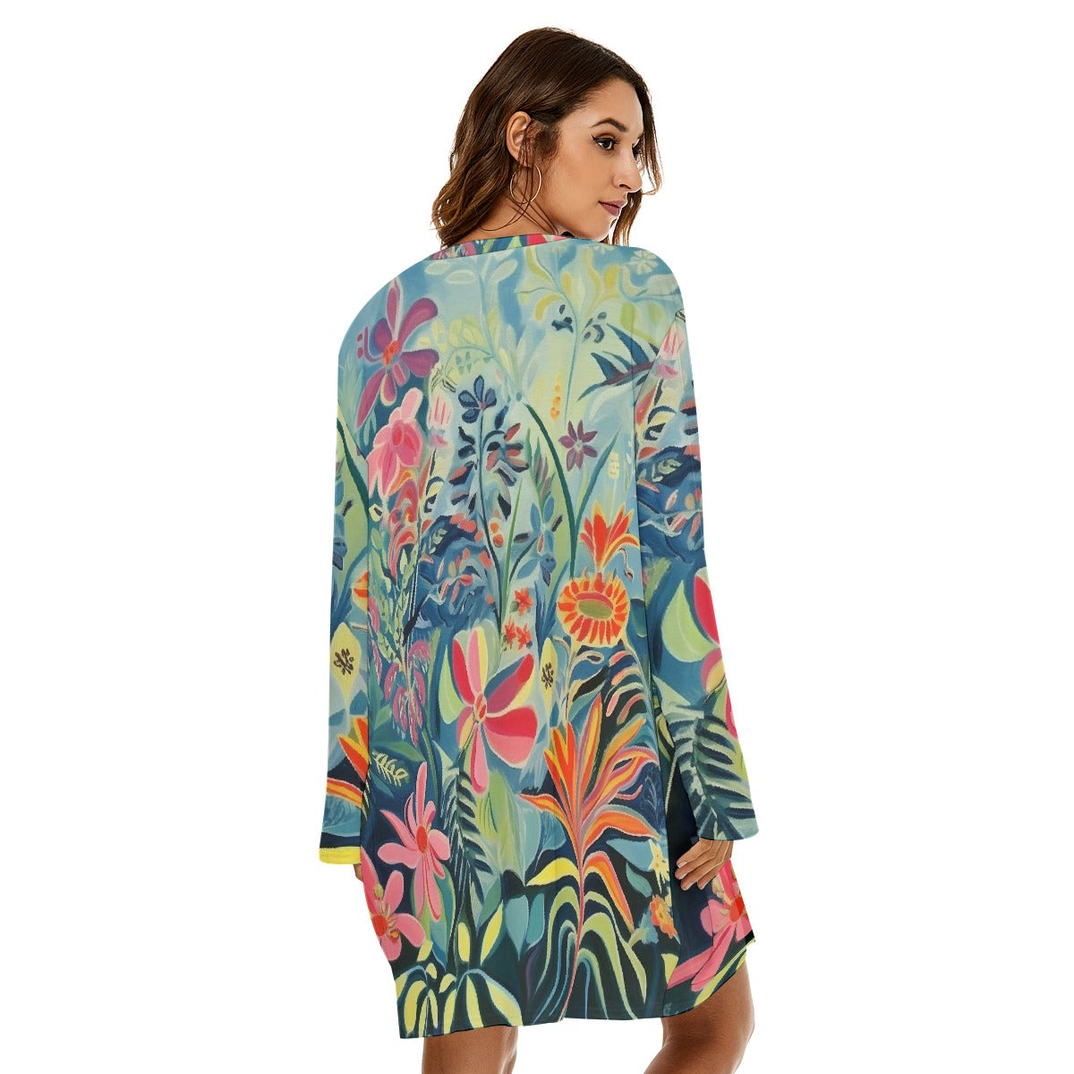 All-Over Print  Women's Loose Crew Neck Dress