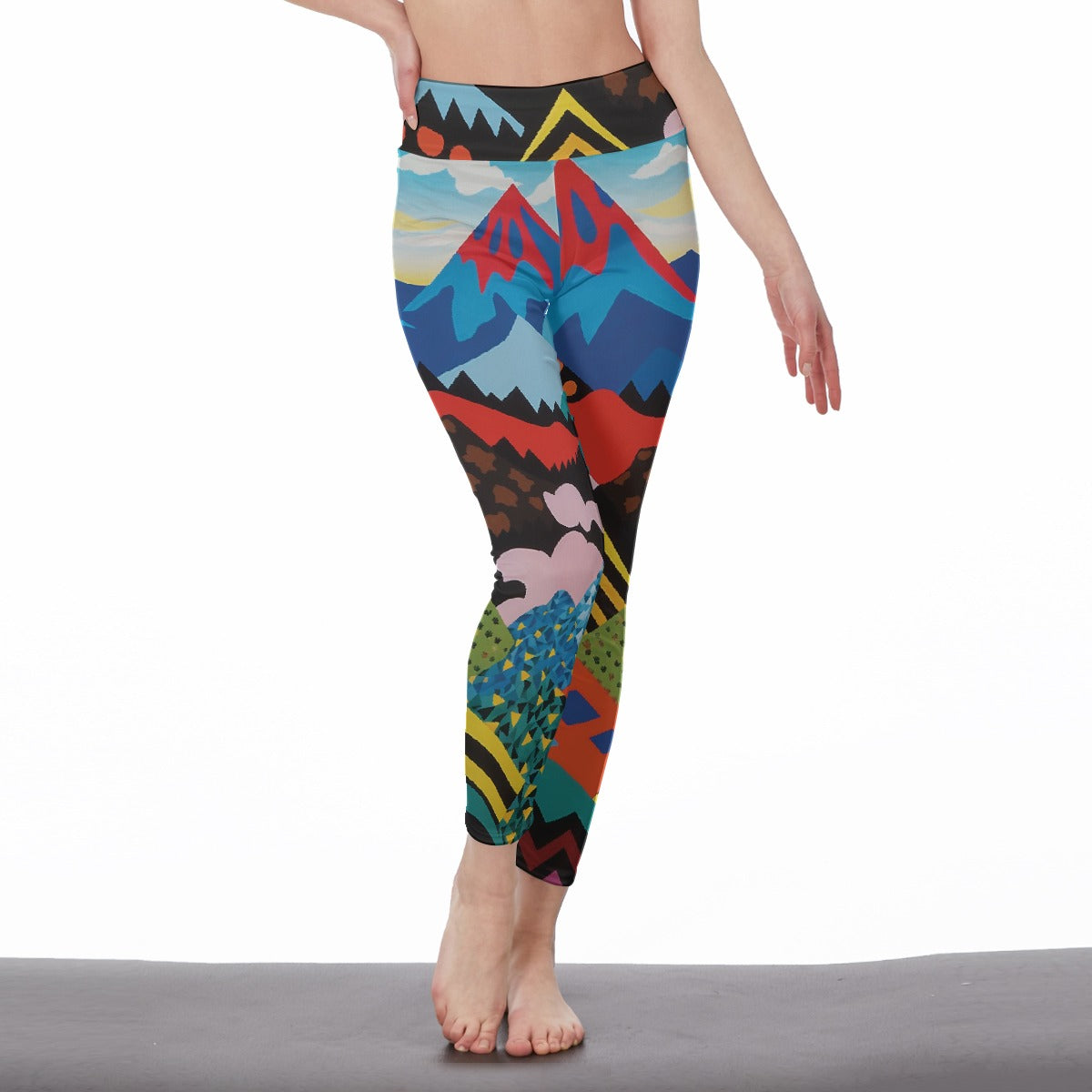 All-Over Print Women's High Waist Leggings | Side Stitch Closure