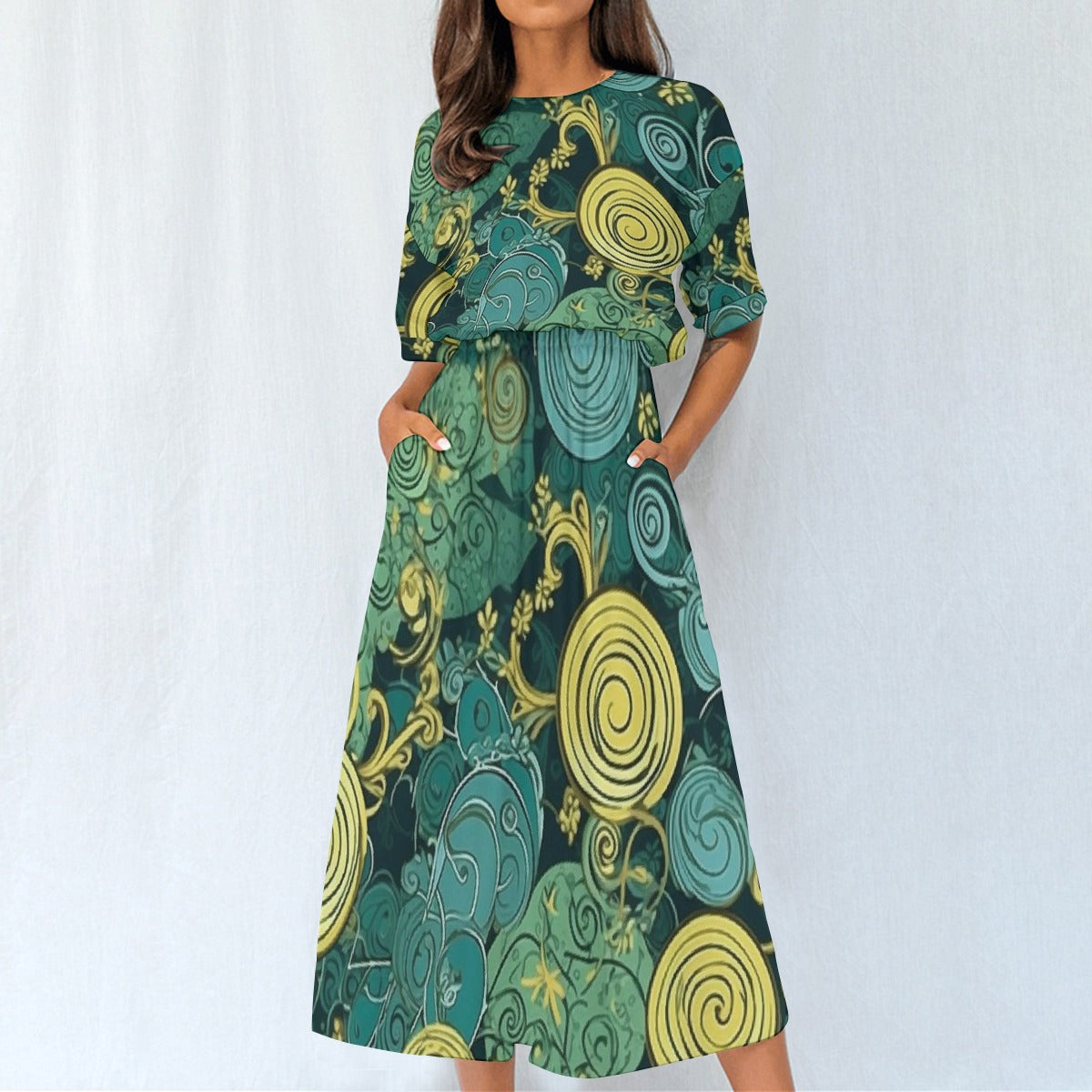 All-Over Print Women's Elastic Waist Dress