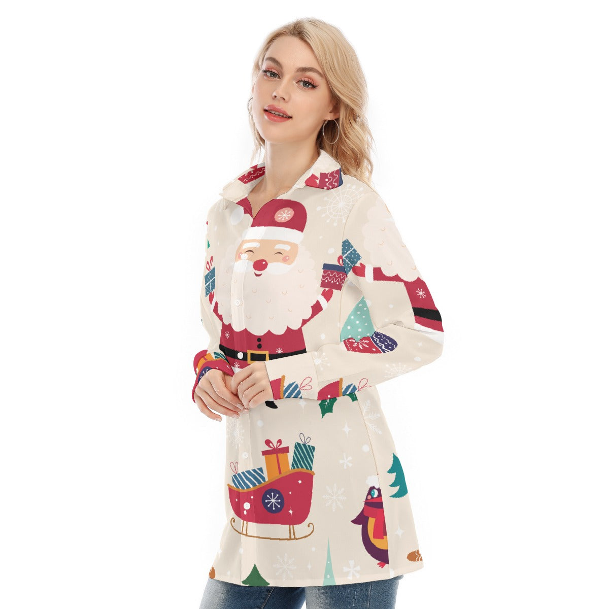 All-Over Print Women's Long Shirt