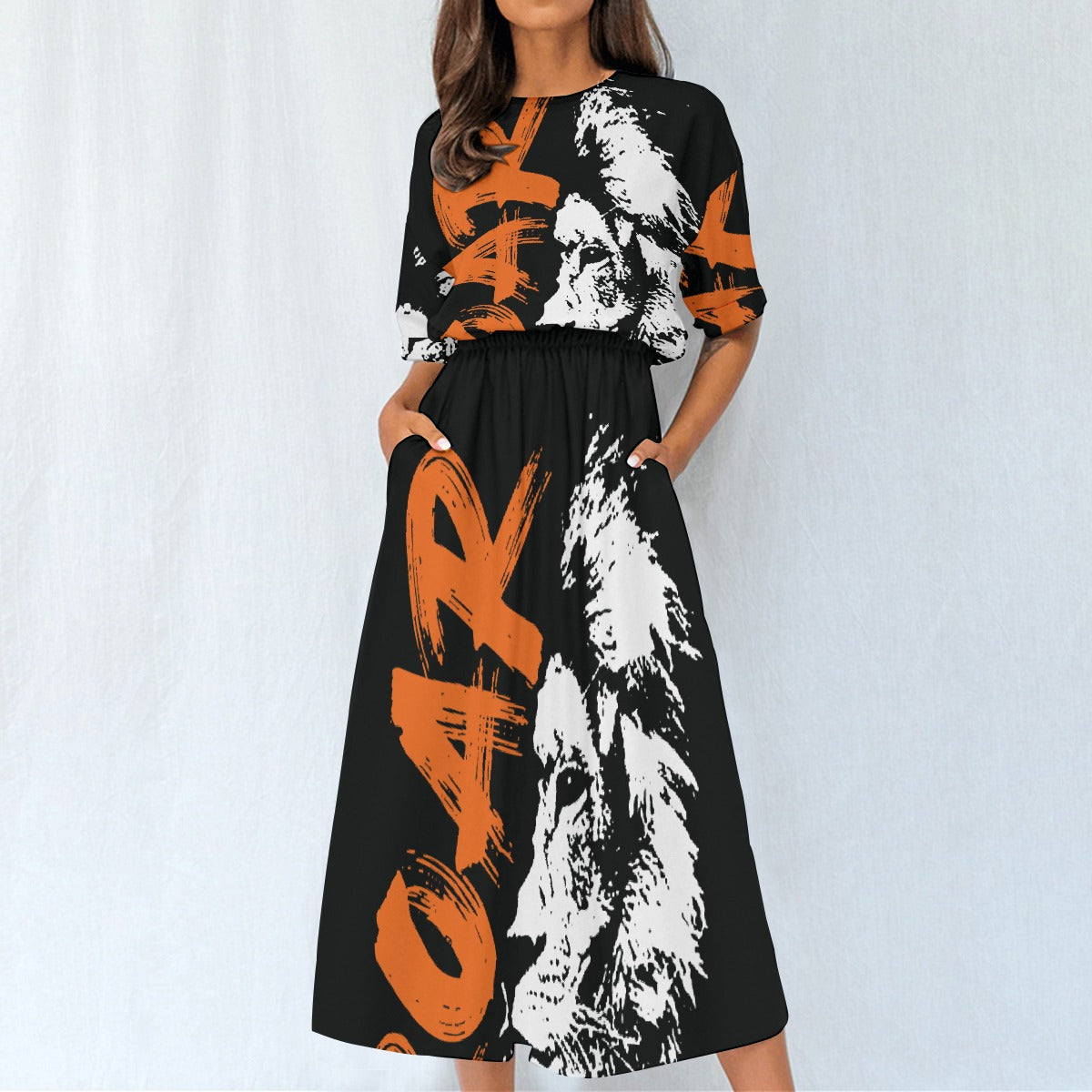 All-Over Print Women's Elastic Waist Dress