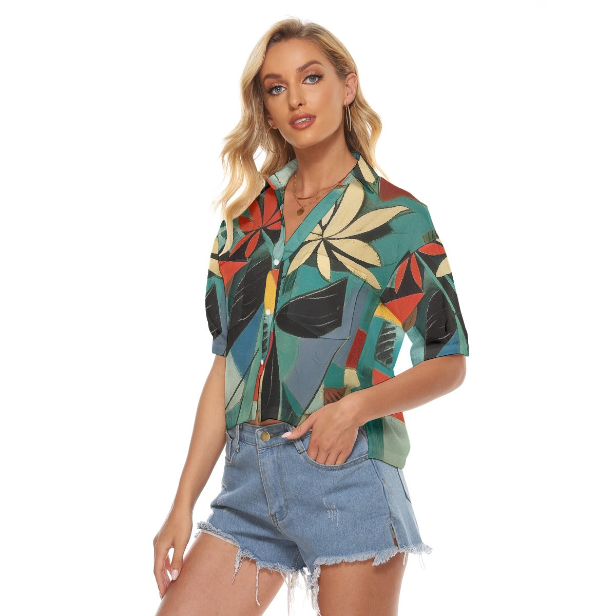 All-Over Print Women's V-neck Shirts