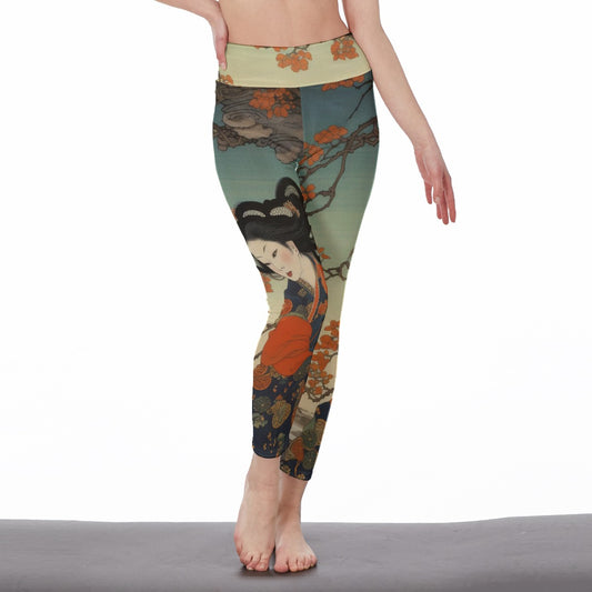 All-Over Print Women's High Waist Leggings | Side Stitch Closure