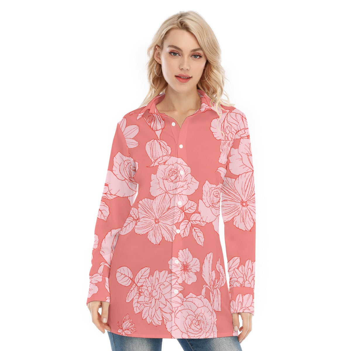 All-Over Print Women's Long Shirt