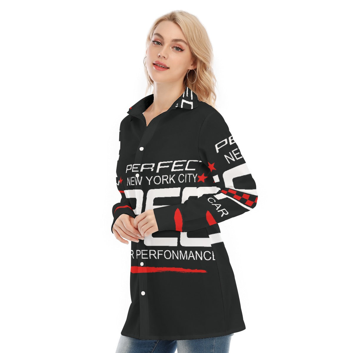 All-Over Print Women's Long Shirt