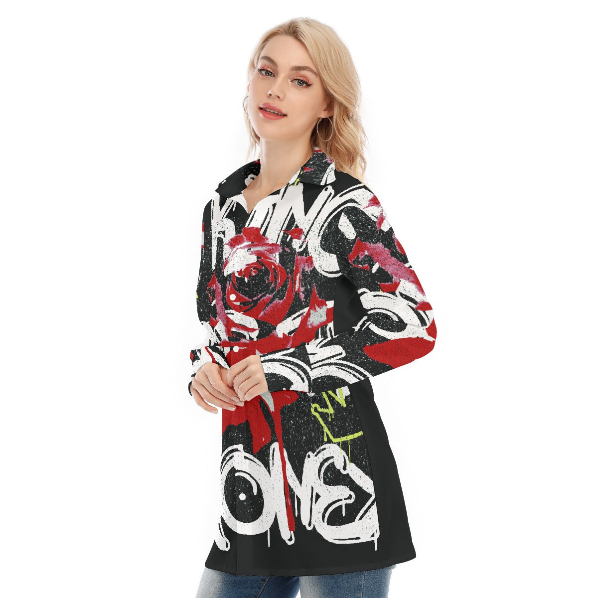 All-Over Print Women's Long Shirt