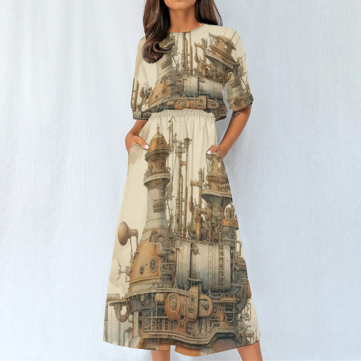 All-Over Print Women's Elastic Waist Dress