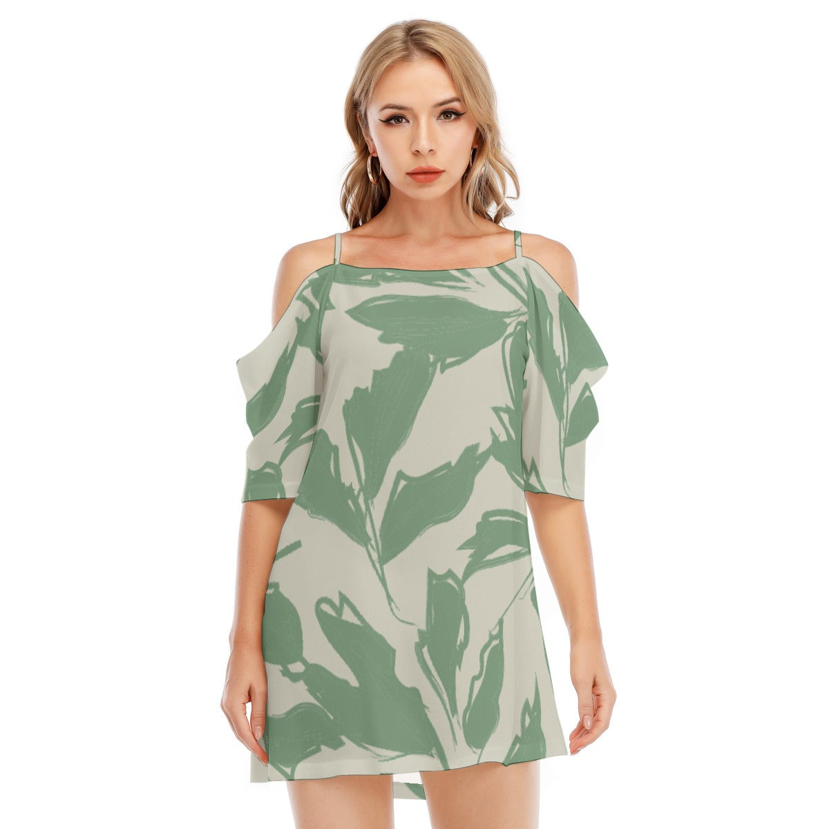 All-Over Print Women's Off-shoulder Cami Dress