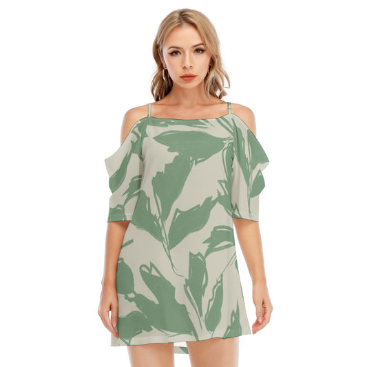 All-Over Print Women's Off-shoulder Cami Dress