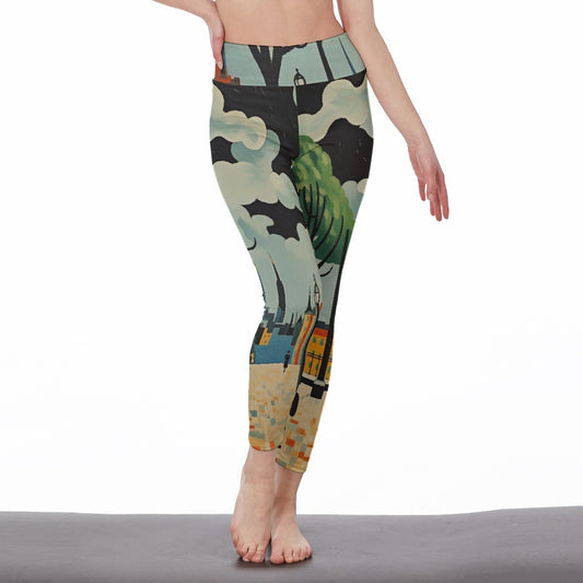 All-Over Print Women's High Waist Leggings | Side Stitch Closure