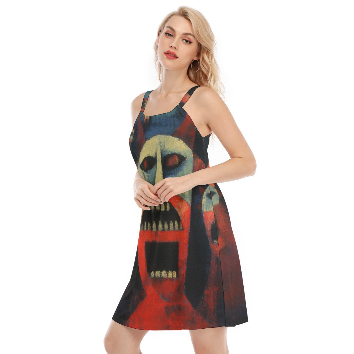 All-Over Print Women's O-neck Cami Dress