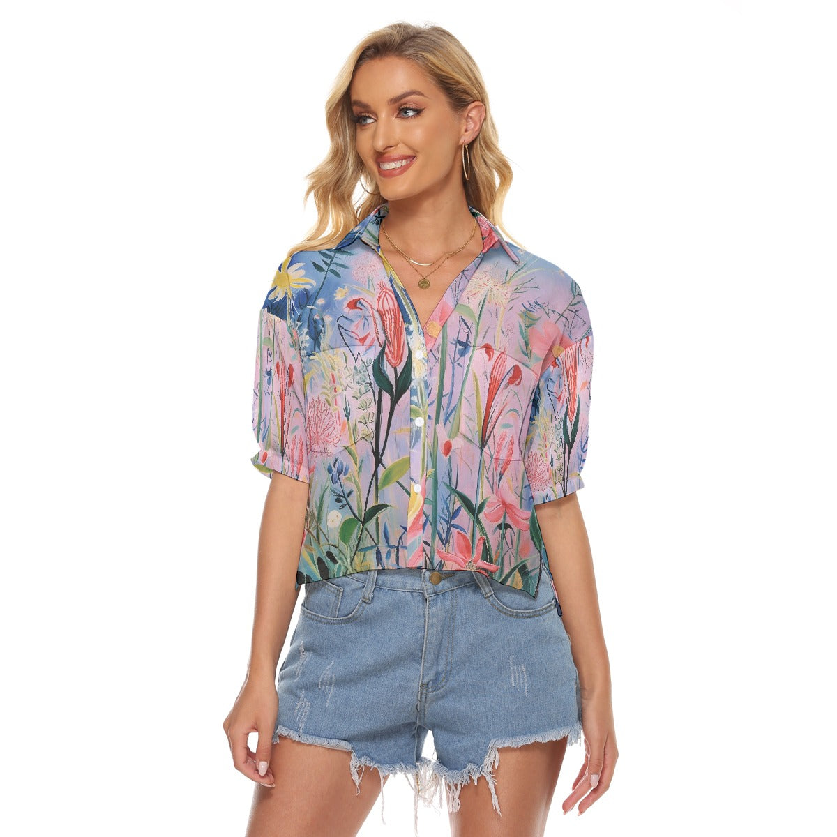 All-Over Print Women's V-neck Shirts